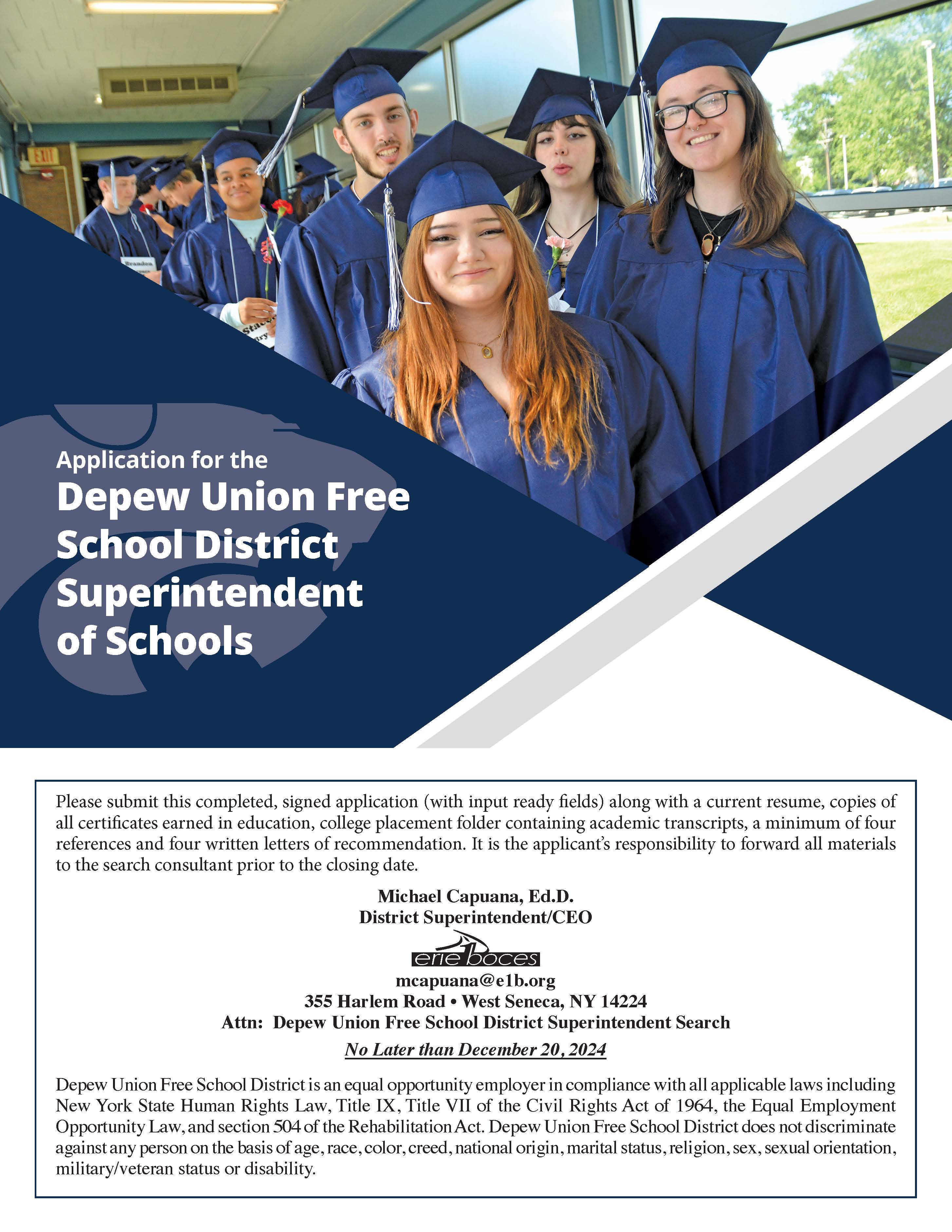 Depew Superintendent Search Application Front Page