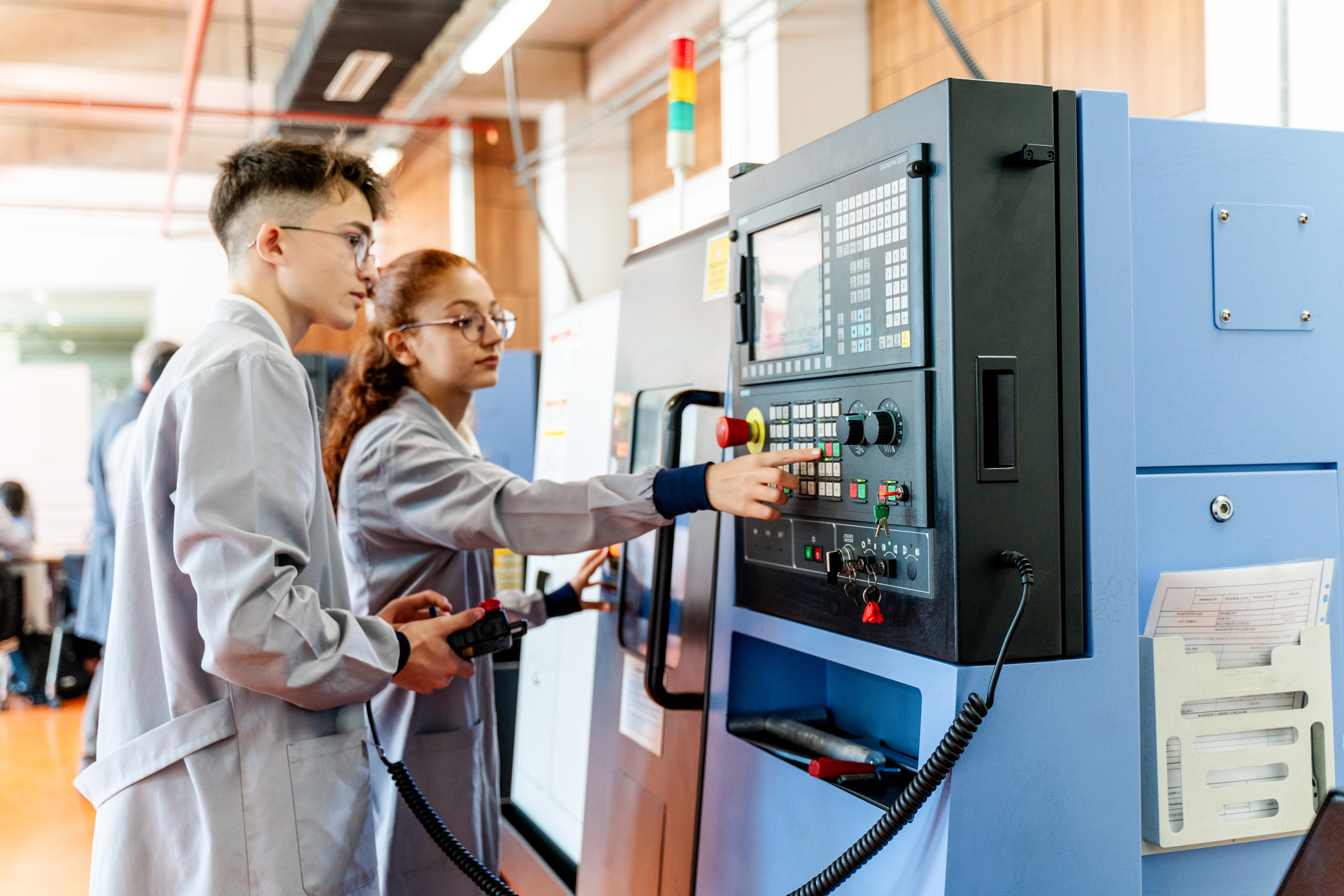 student working on engineering and manufacturing